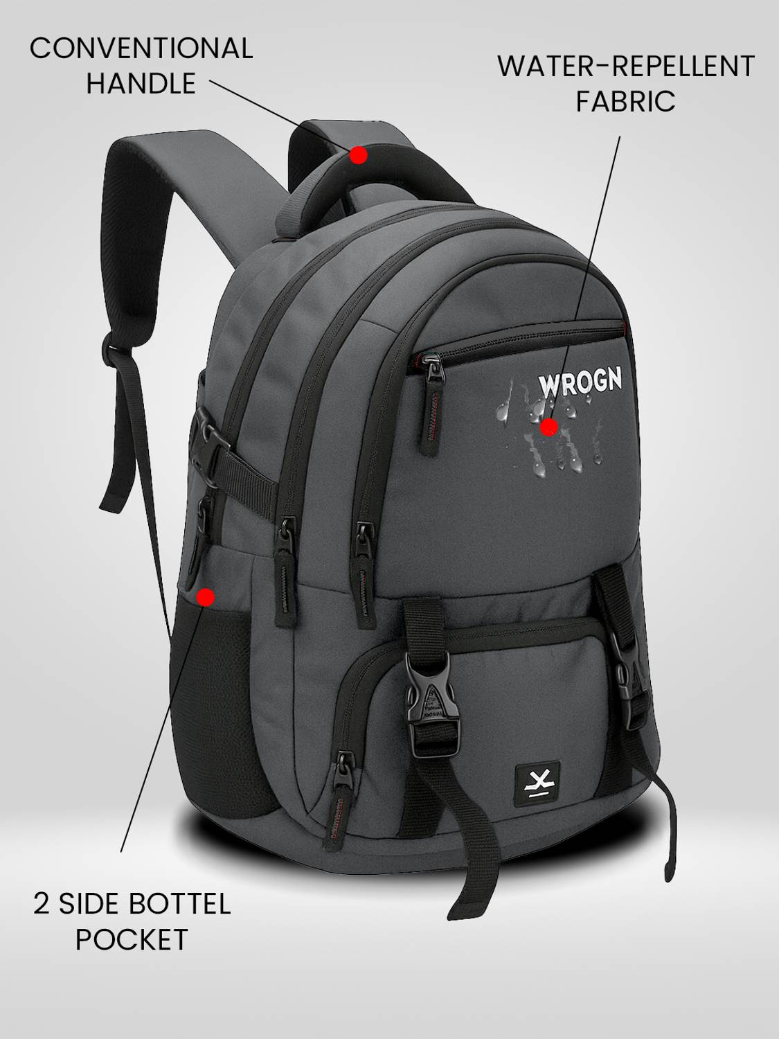 WROGN ASHPER 40L Laptop Backpack with USB - Image 3