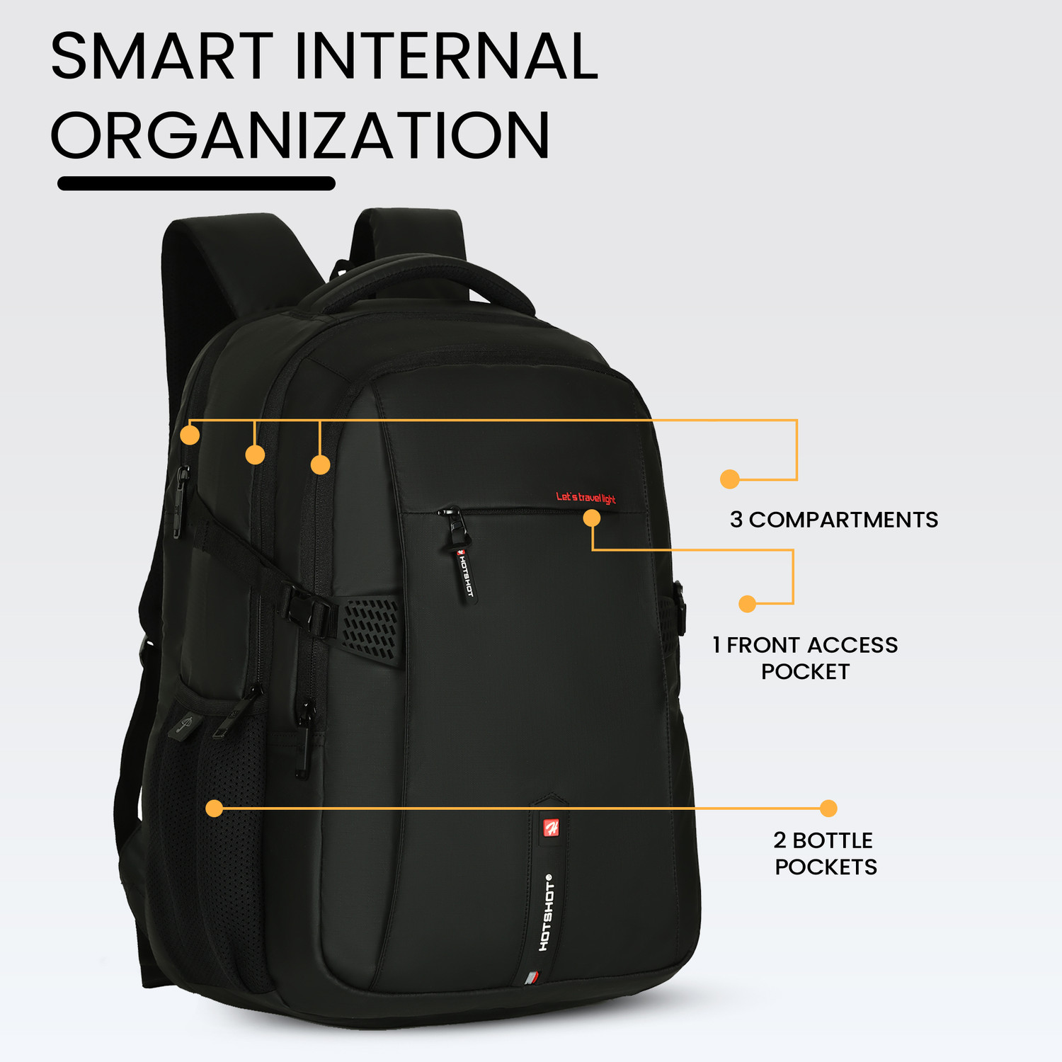 Image of HOT SHOT LAPTOP BAG|TROLLEY SLEEVE|CHEST STRAP|OFFICE,COLLEGE,TARVEL|bag for men & women 35 L Laptop Backpack