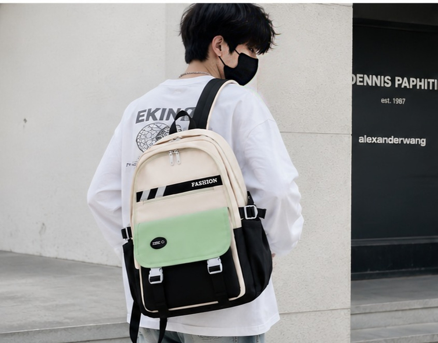 Image of arisen Unisex Panda Style Korean Backpack Waterproof College & Travel Backpack 40 L Trolley Backpack