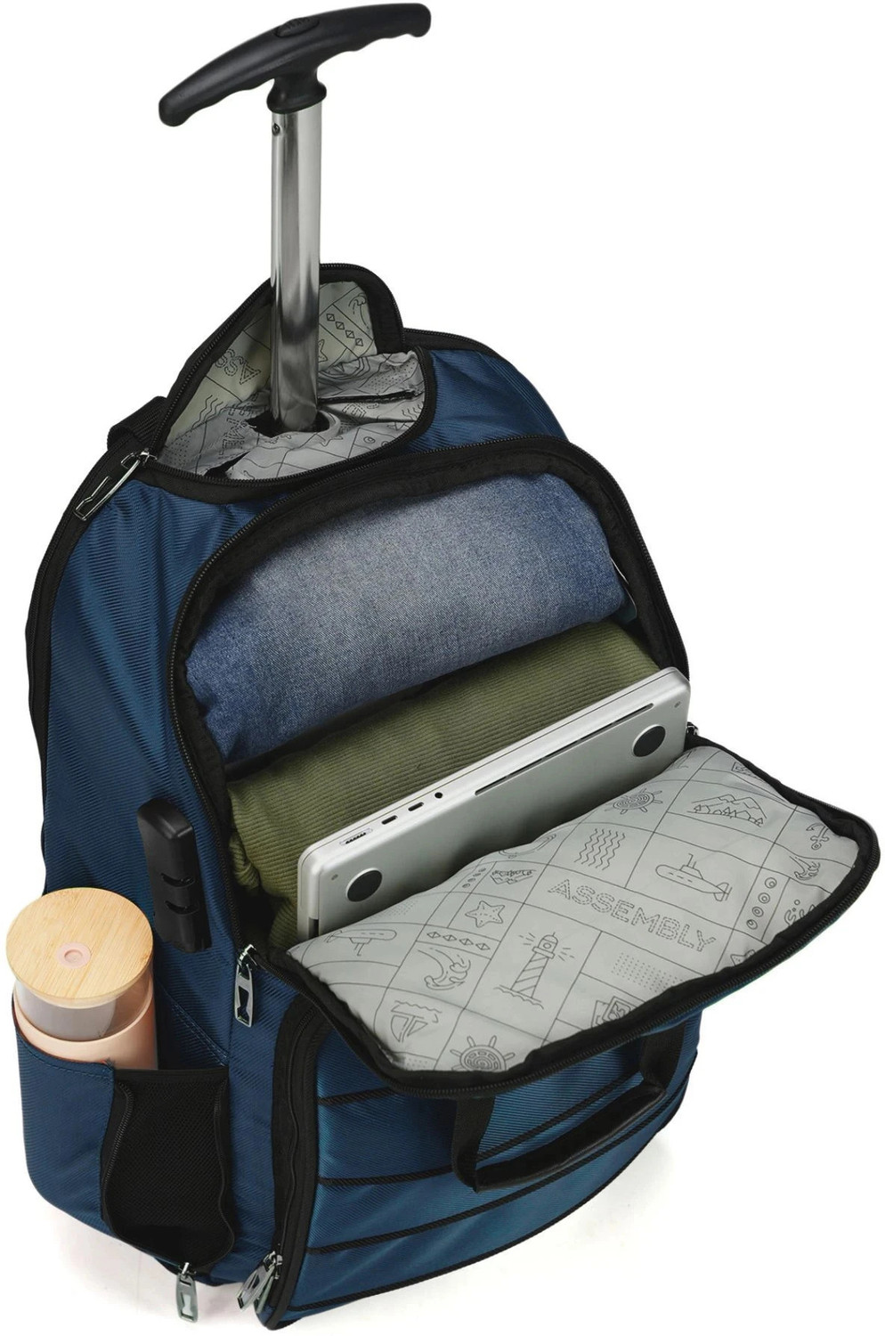 Image of Assembly Premium Laptop Trolley Roller Case - Two wheels - USB Charging Port 30 L Trolley Backpack