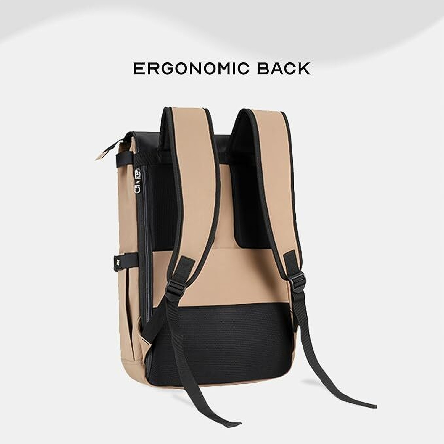 Image of Assembly Luggage Medium 23 L Laptop Backpack for Men Women 15.6 Inch Premium PU Leather Office Travel Bag (Beige)