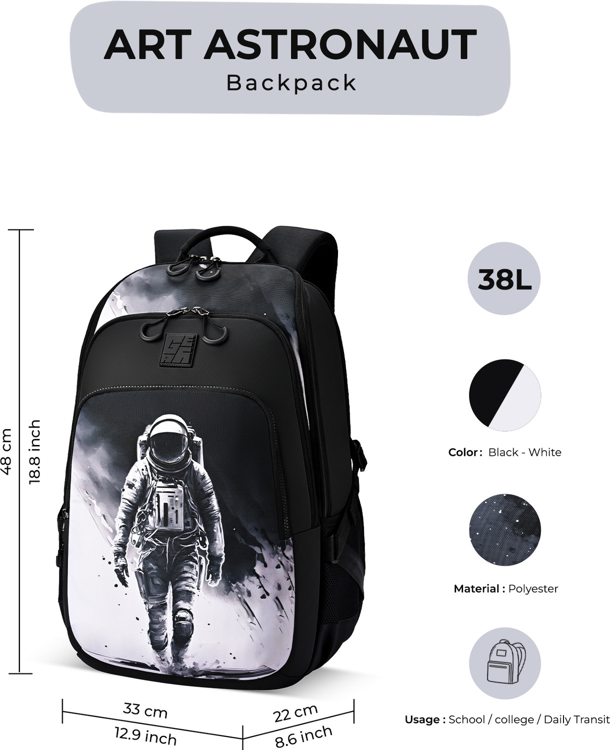 Image of Gear Art Astronaut Backpack 19 inch /38L 38 L Backpack