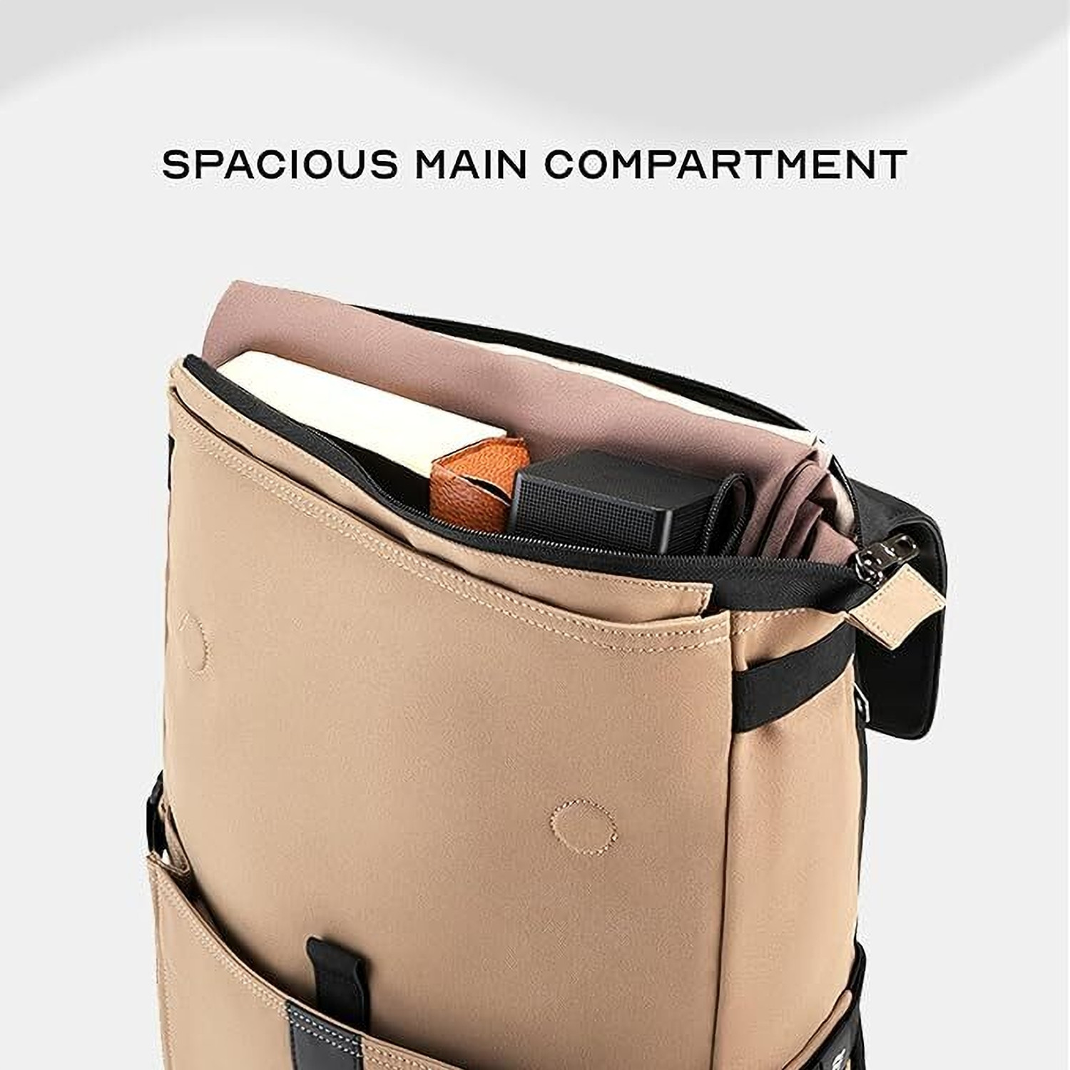 Image of Assembly Luggage Medium 23 L Laptop Backpack for Men Women 15.6 Inch Premium PU Leather Office Travel Bag (Beige)
