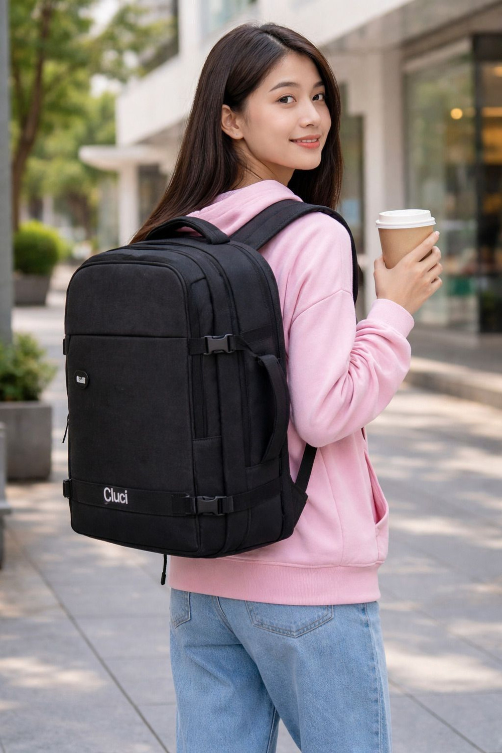 Image of Cluci Luxur Overnighter Expandable Anti Theft feature business /Travel /luggage backpack 45 L Laptop Backpack