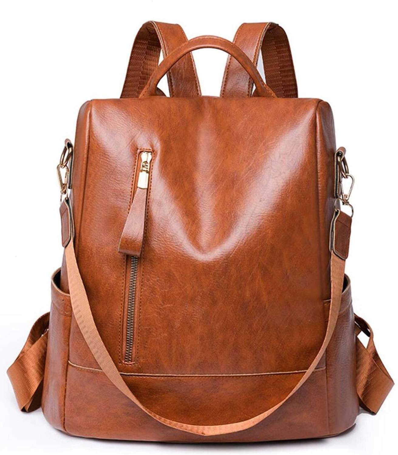 M RUFOUS Ladies Tan Vegan Leather Backpack 20L - Image 1