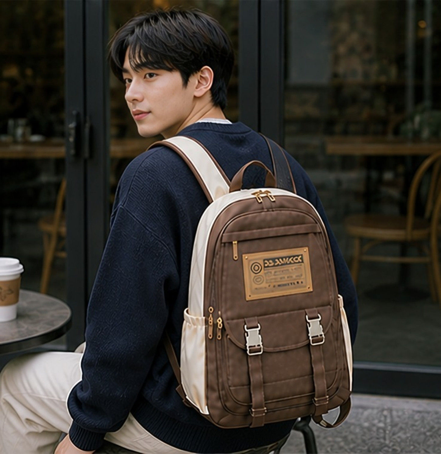 Image of arisen Unisex Korean Style Laptop Backpack Medium Size Waterproof School /College Bag 40 L Trolley Backpack