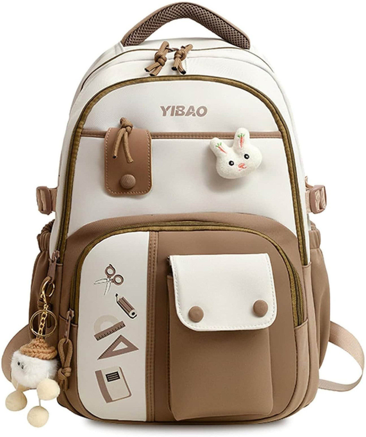 Image of Aximoz Two-tone backpack With Attached Key Chain with matching branding 30 L Backpack