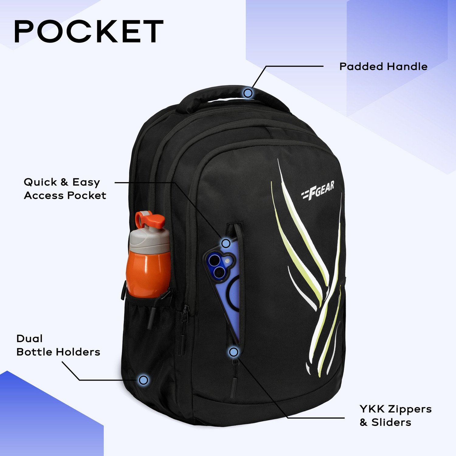 Image of F Gear Poem Black 30 L Backpack