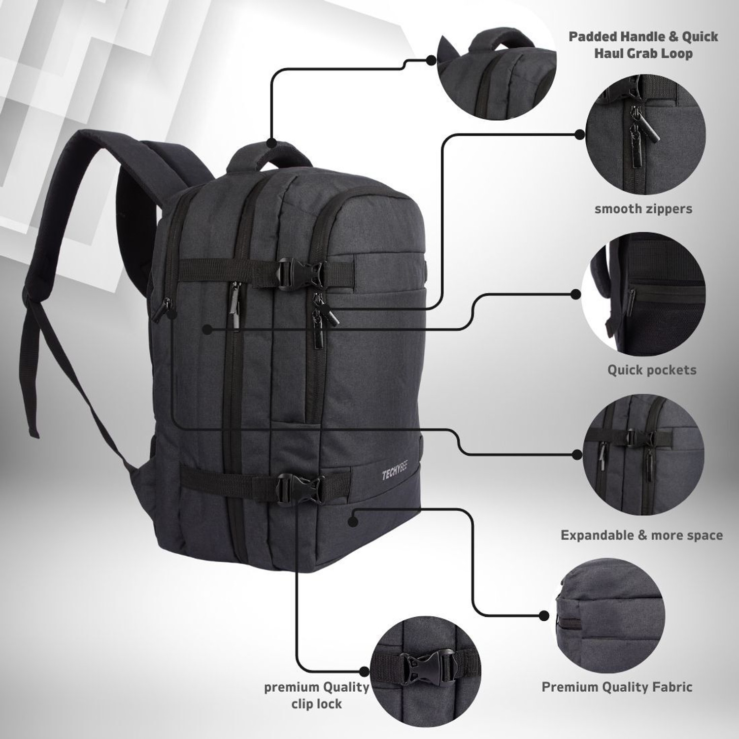 Image of Nexfo Gets Better Ap sFlight Cabin Approved Carry On with 16 inch Laptop Compartment 45 L Backpack
