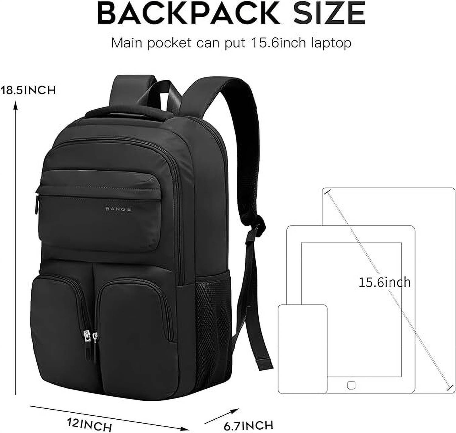 BANGE 15.6inch Laptop Backpack Anti Theft Pocket & Accessories Organiser  for Men Women 25 L Backpack Black - Price in India | Flipkart.com