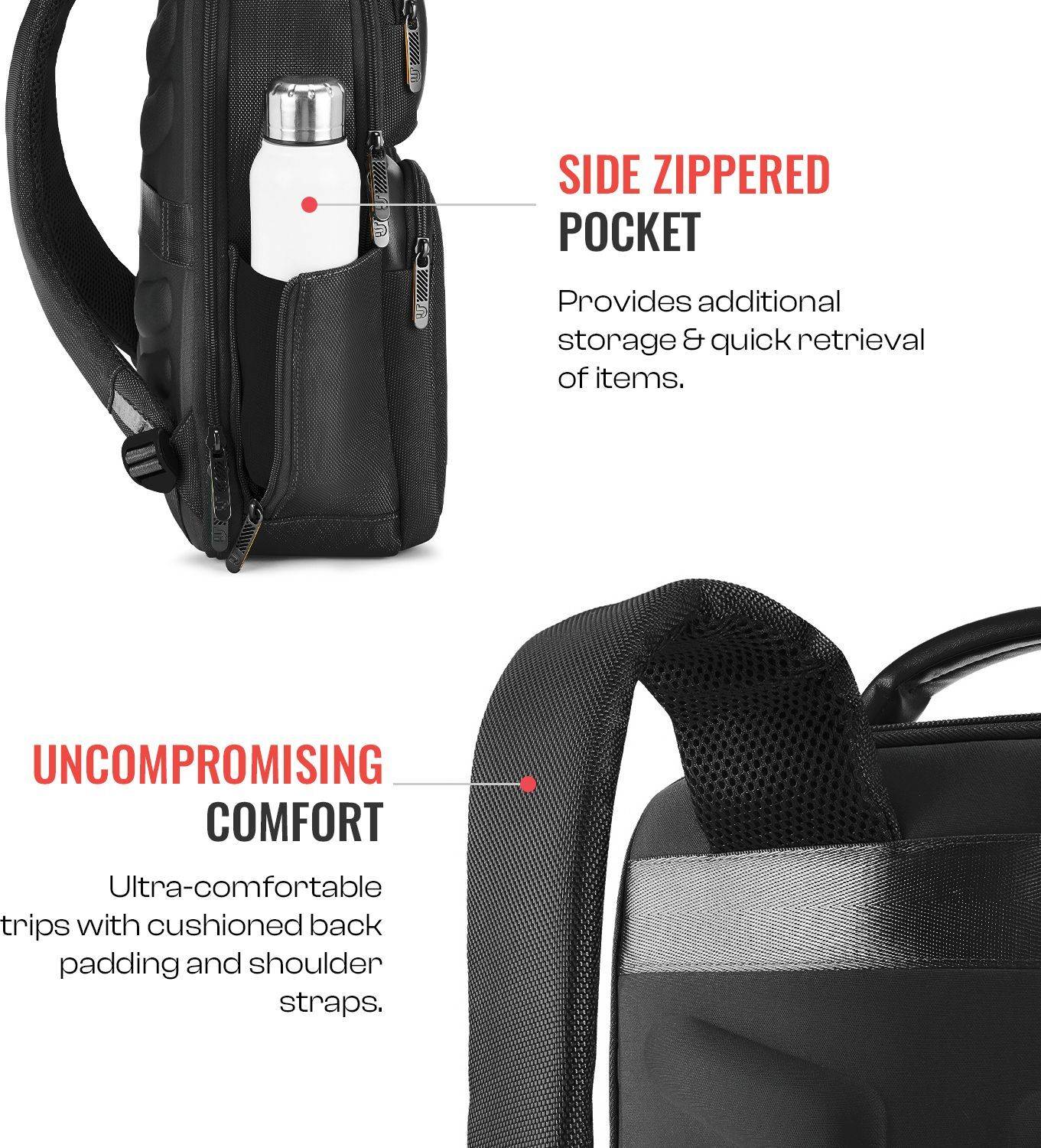 Urban Jungle Wayfarer Black Laptop Backpack 20L - Image 5
