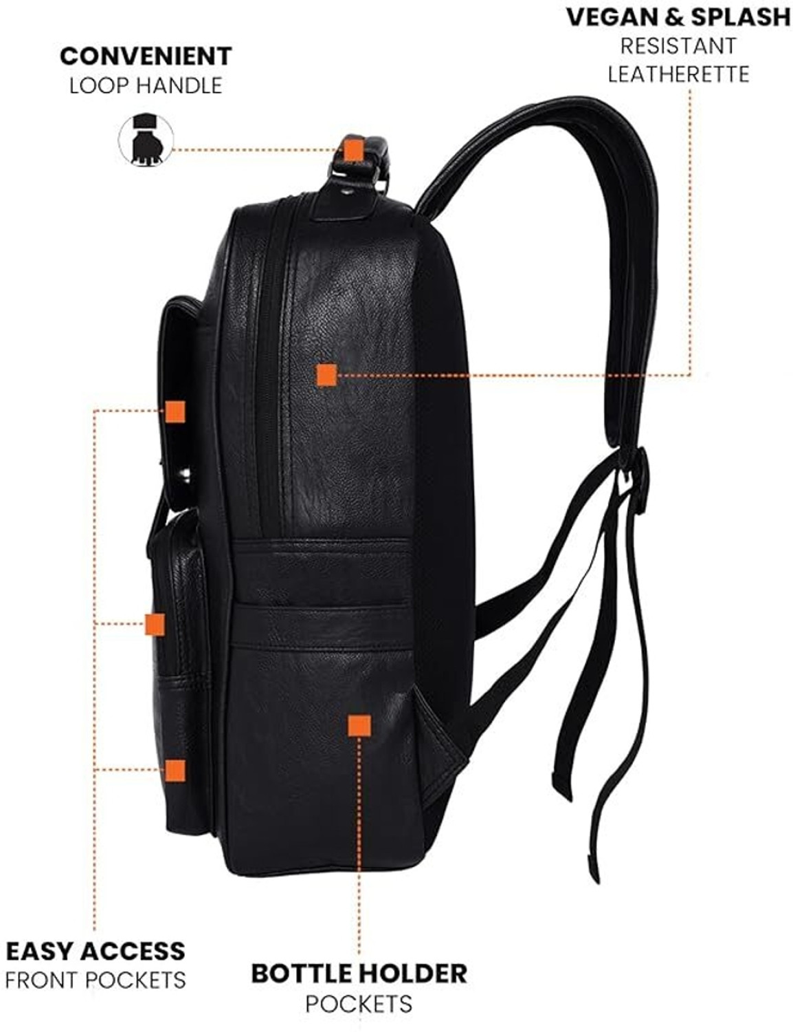 Image of FUR JADEN Vegan Leather Stylish 15.6 Inch 20 L Laptop Backpack