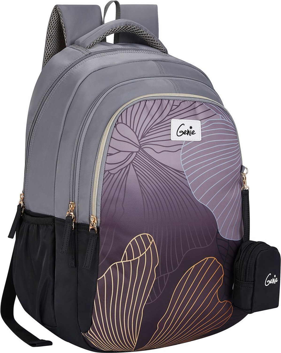 Image of Genie Large 36 L Backpack Emberlit School Backpack For Girls |19 Inch - Black (Multicolor)