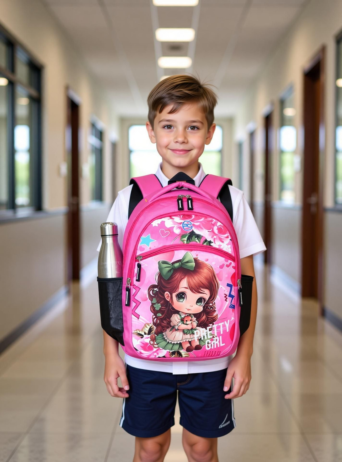 Image of Gloft Girl's Medium 22L Waterproof School Backpack Cartoon Bag for 4-9 Years 22 L Backpack