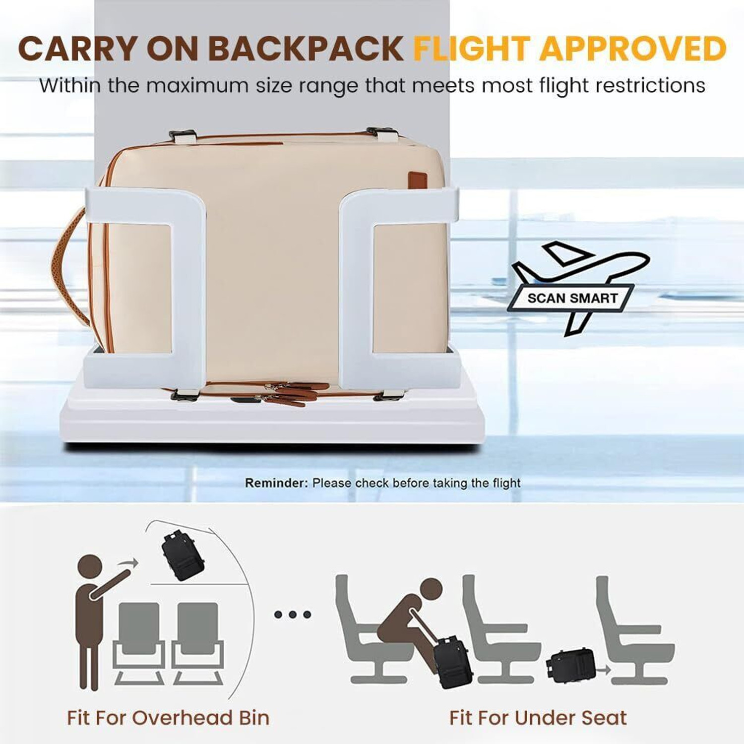 Image of gustave Travel Laptop Backpack 40L Double Layer 15.6 Inch Waterproof Beige Bag 40 L Laptop Backpack