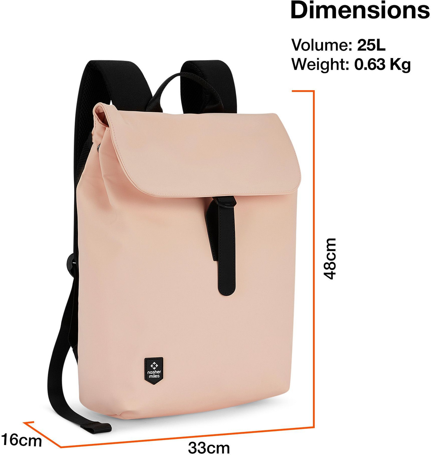 Image of NASHER MILES Soho Laptop Backpack for Men & Women|Collage /Casual /School|25L,Pink 25 L Laptop Backpack