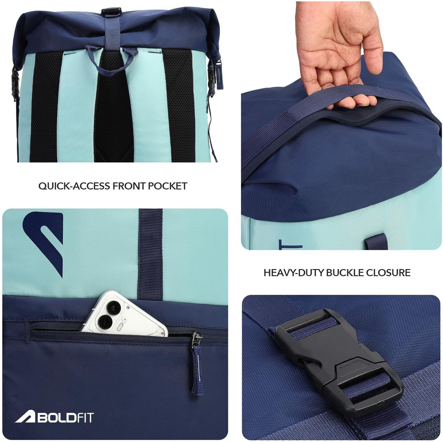 Image of BOLDFIT Roll Top - Expandable with Laptop sleeve 45 L Laptop Backpack