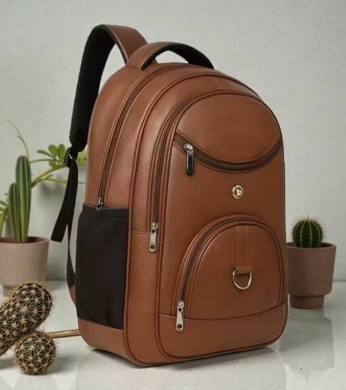 MICXO Laptop Backpack Classic Leather Laptop Bag For School College Men and Women 28 L Laptop Backpack