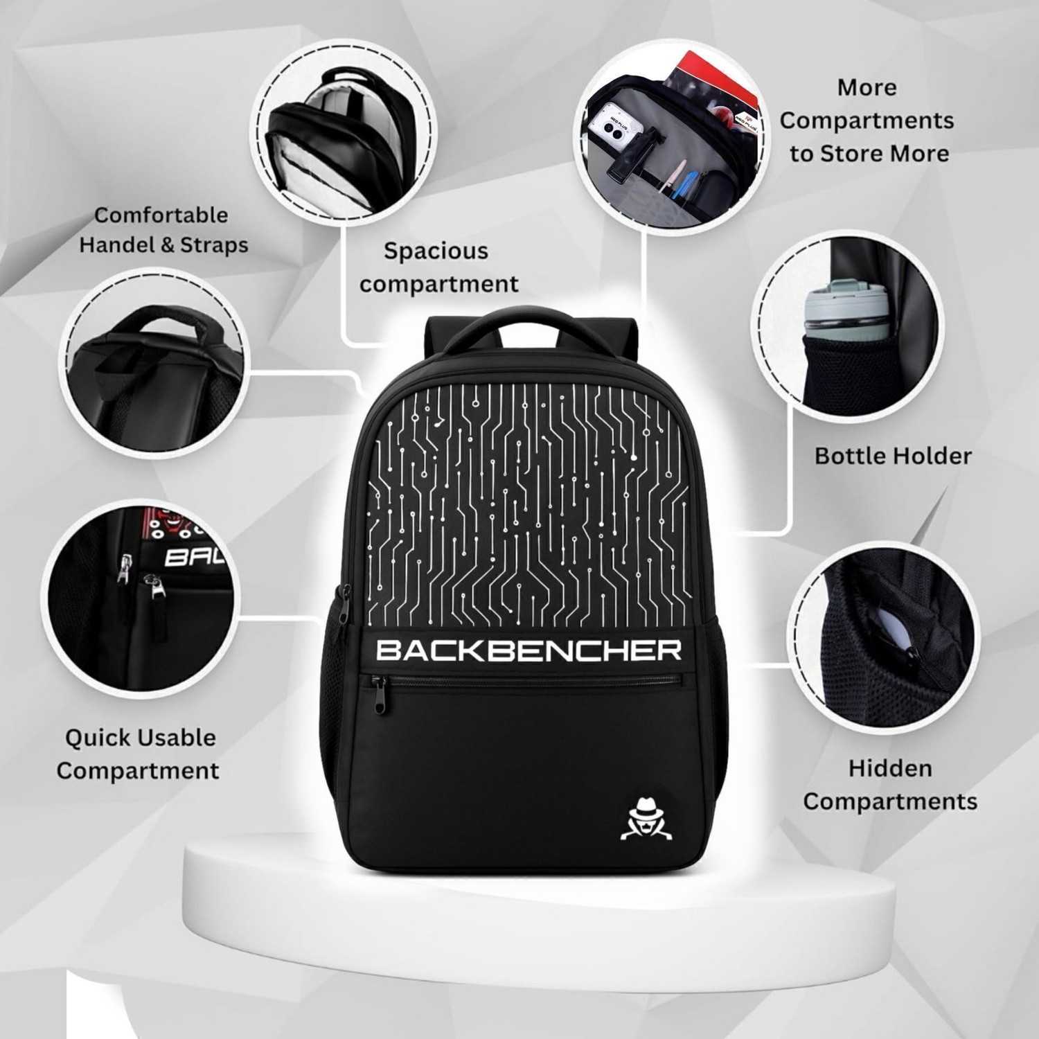 Image of MRSAYON Backbencher BAG WITH 2 HIDDEN POCKETS 50 L Trolley Laptop Backpack