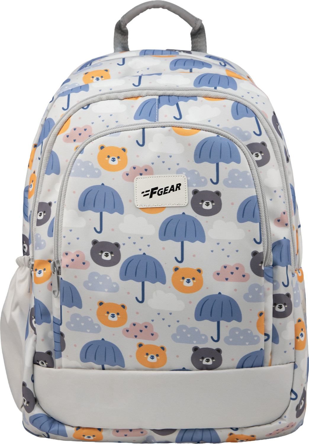 Image of F Gear Cosmo Teddy Prints Kids School Backpack, 3 compartments with bottle holder 23 L Backpack