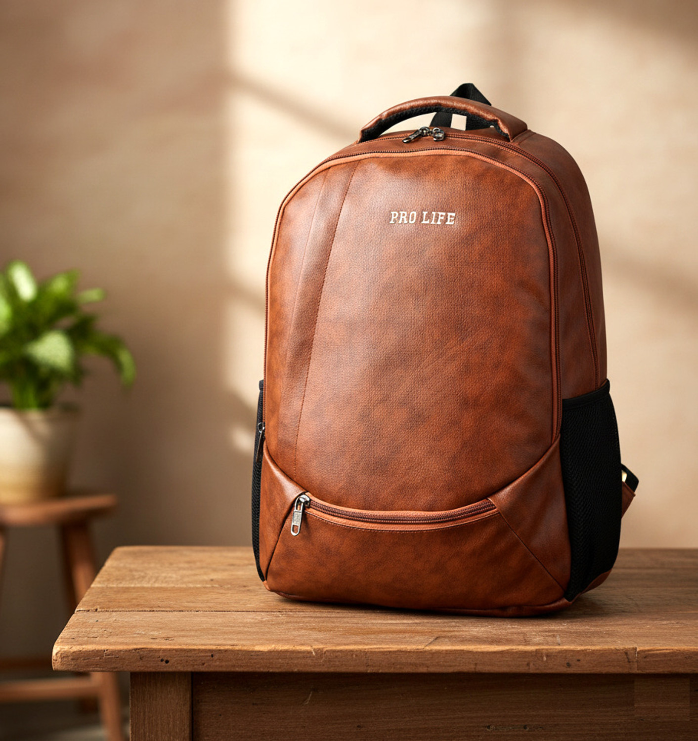 Image of Pro Life Water-Resistant Leather Backpack for Men Business, Travel, Office, College 30 L Laptop Backpack