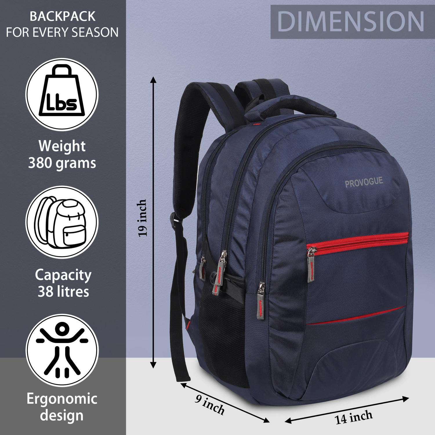 Image of PROVOGUE Unisex Office /College Laptop Bag for upto 15.6 inch Laptop 40 L Backpack