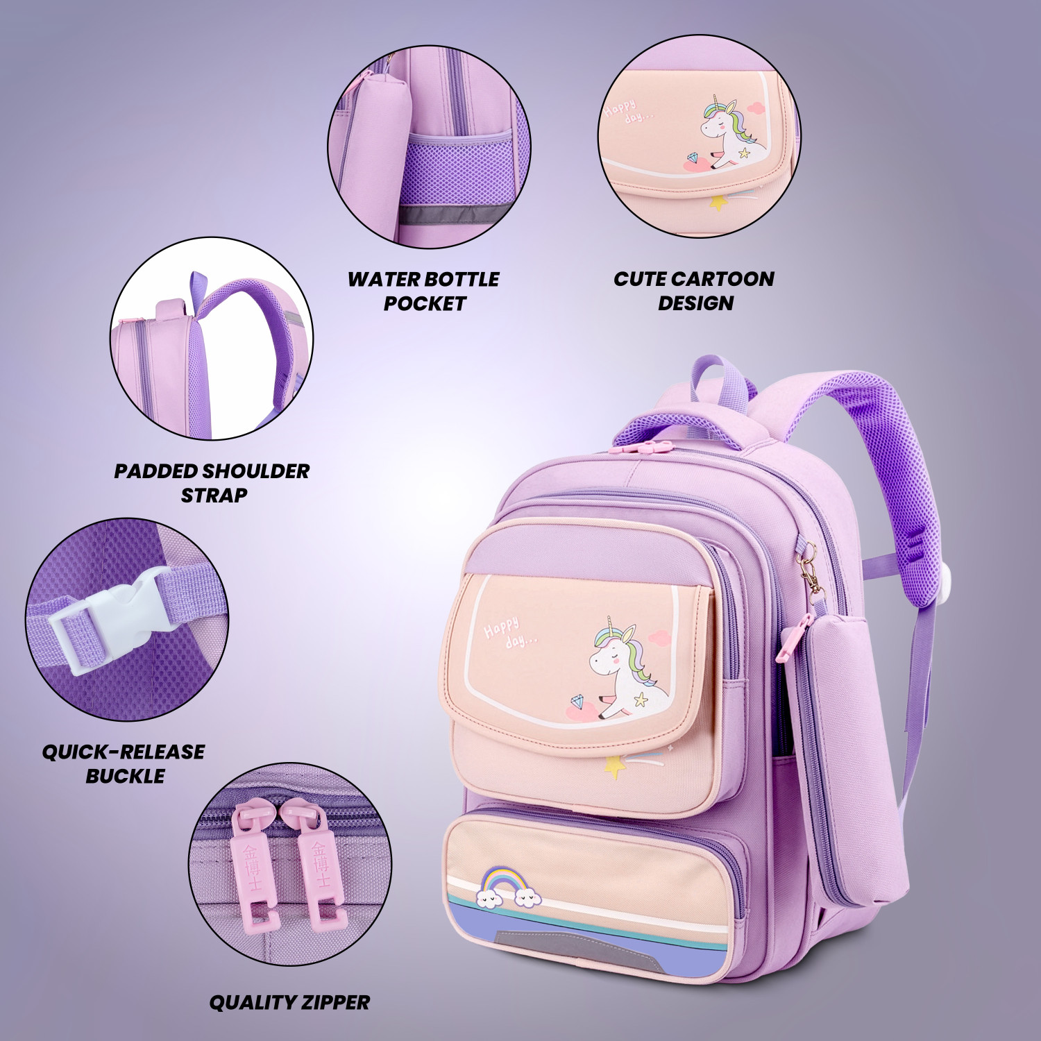 Image of STORITE Kids Water-Resistant Cute School Bag for Girls 8.52 L Backpack