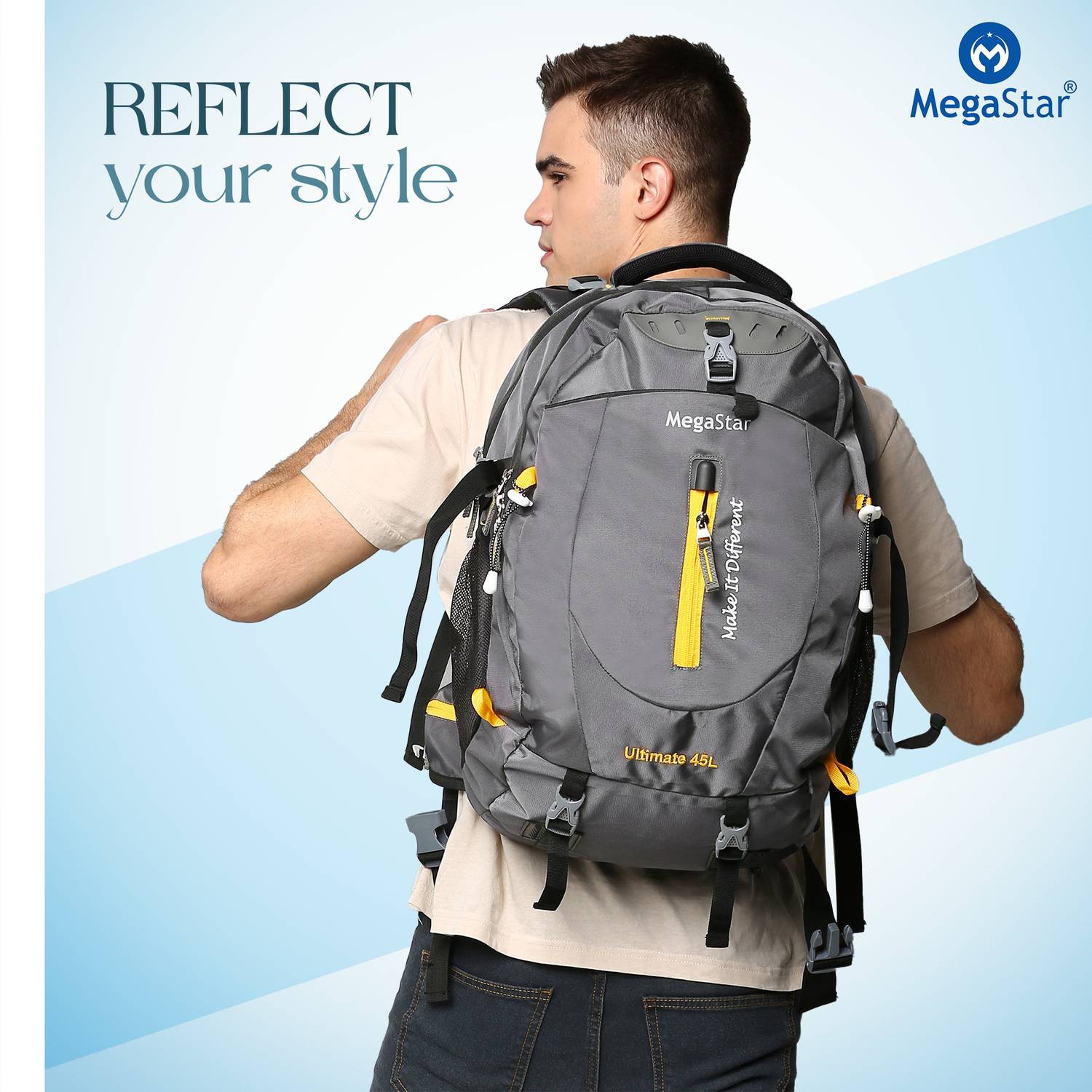 MegaStar Ultimate Premium Waterproof Bag For Travelling Trekking Rucksack Hiking Camping 45 L Laptop Backpack
