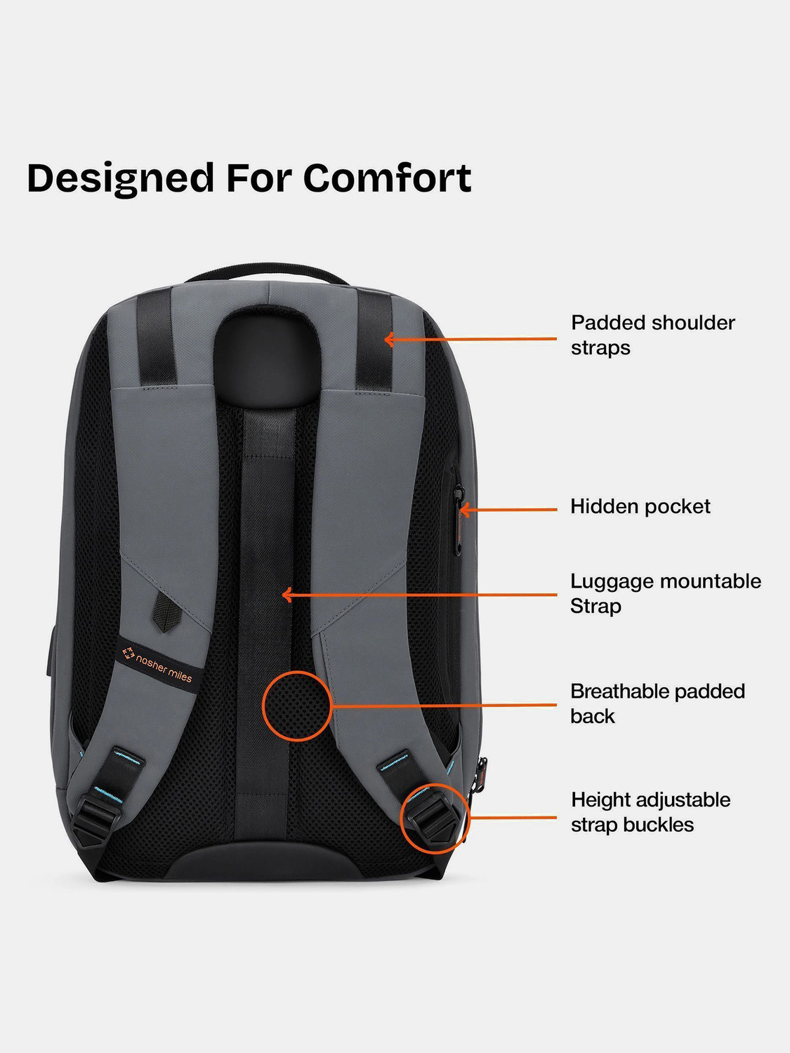 Image of NASHER MILES Staten the Office College Travel Bag for Men Women USB Charging Port 15.6 inch 29 L Laptop Backpack