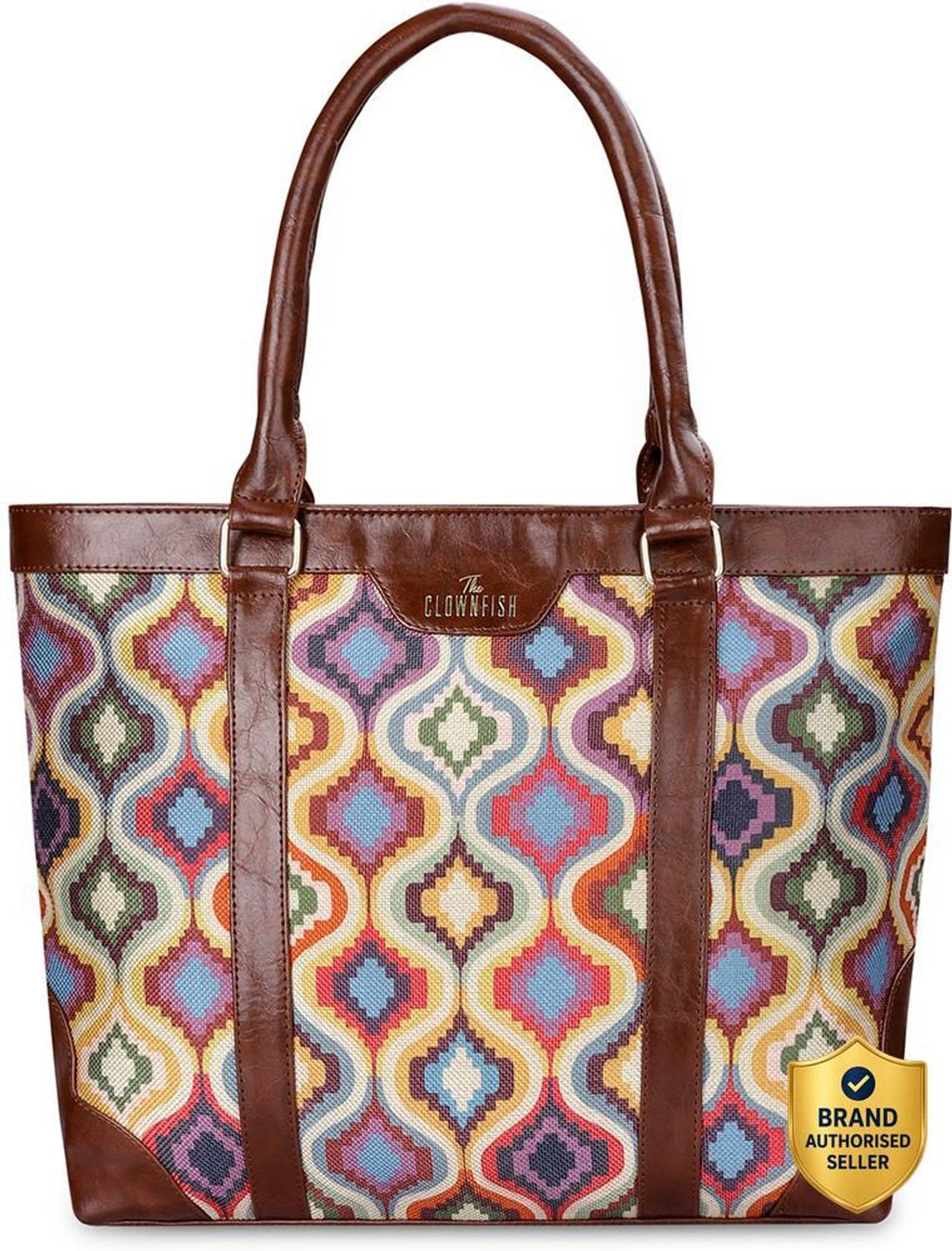 Image of The CLOWNFISH Miranda Series 14 inch Laptop Bag For Women Printed Fabric Hand Messenger bag 15.6 L Laptop Backpack