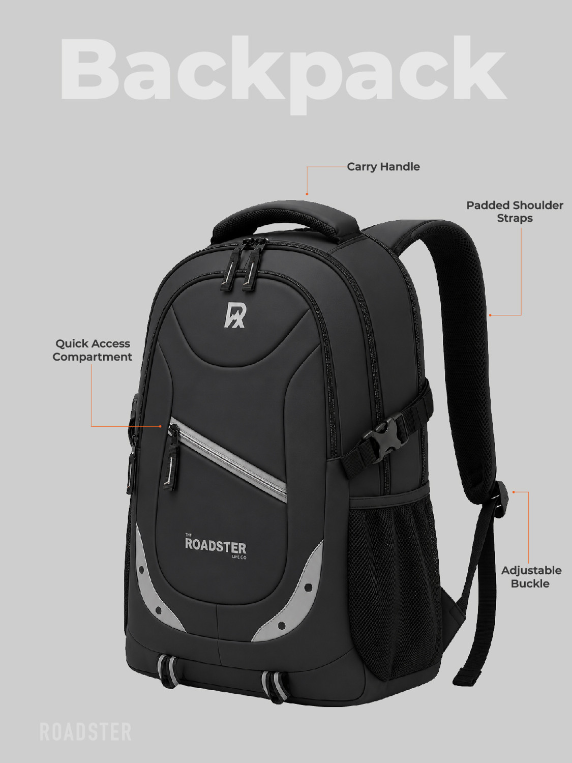 Image of Roadster Spacy Pro Unisex 35 L Laptop Backpack with Anti Theft Pocket & Rain Cover 35 L Laptop Backpack