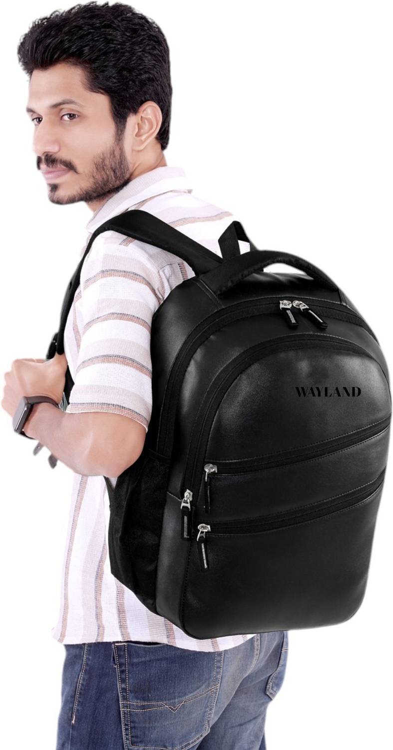 Wayland 35L Faux Leather Laptop Backpack - Image 4