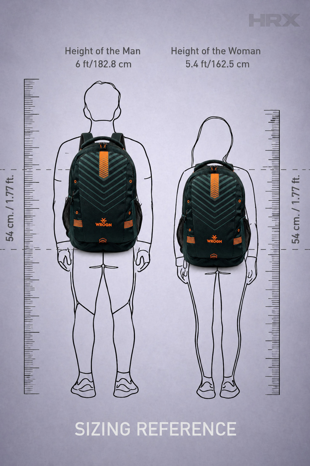 Image of WROGN Large 45 L Laptop Backpack Unisex Zipster with Rain Cover 45 L Laptop Backpack
