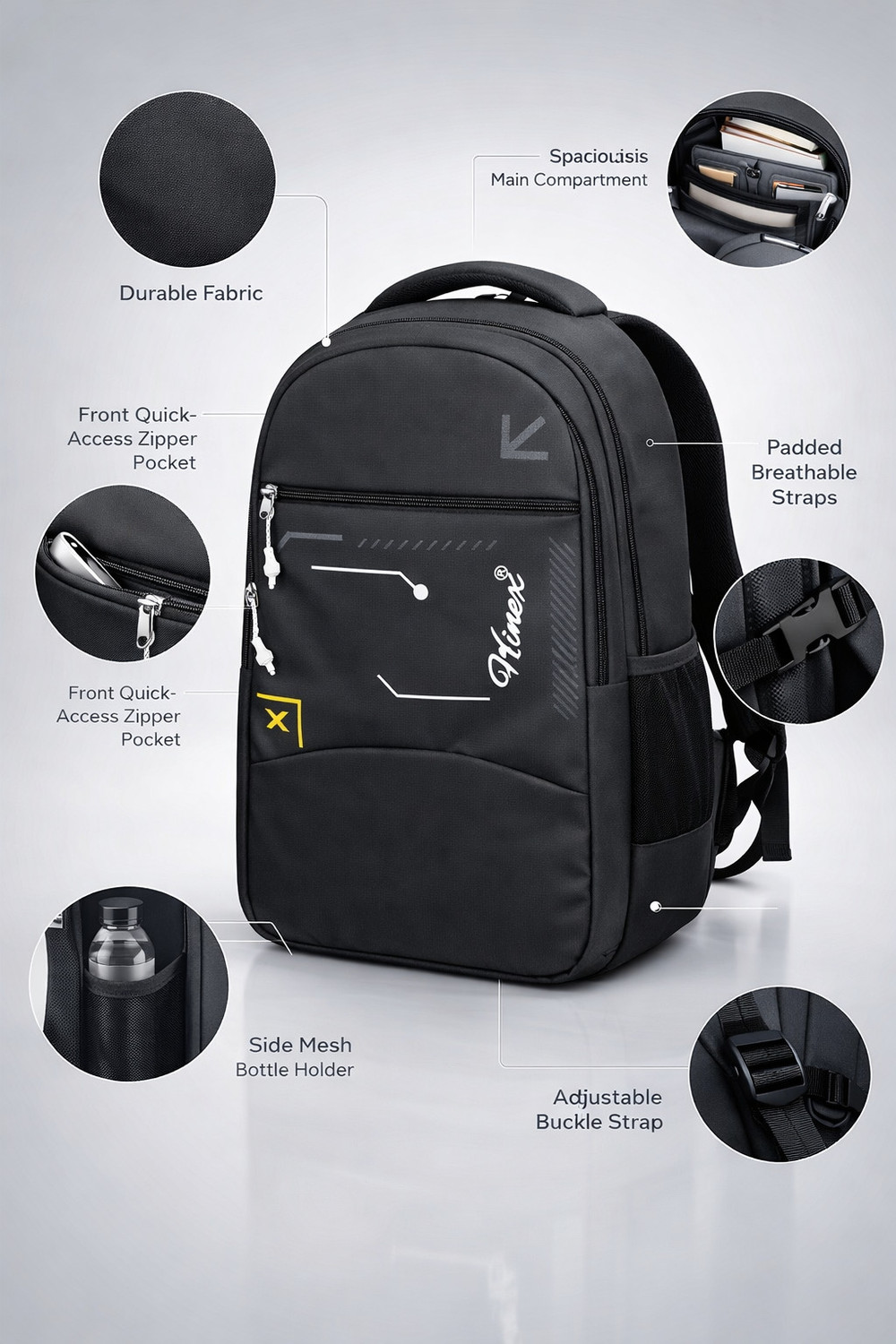Image of HINEX BAGS Large 35 L Laptop Backpack men and women backpack for school bag bags for men 35 L Backpack