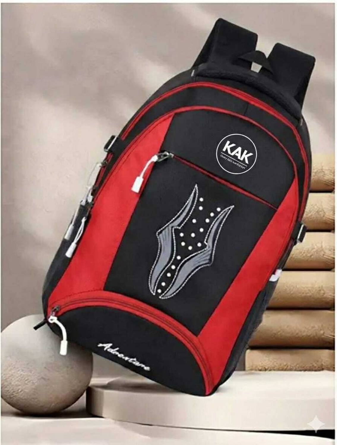 kak Multi-Pocket Waterproof Bag with Adjustable Straps & Front
