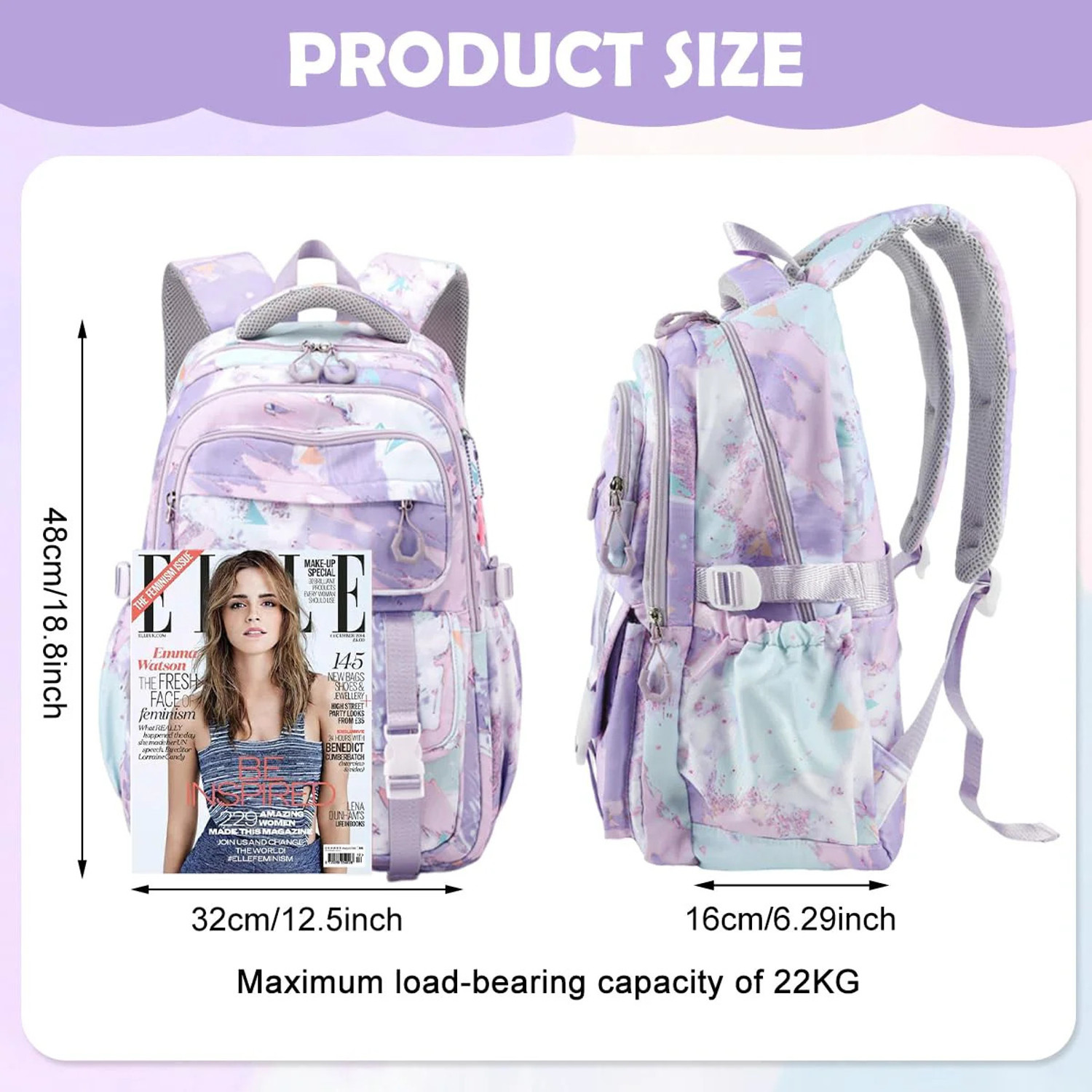 Image of Luman Attractive Girls College and Traveling, School Backpack Waterproof Backpack 34 L Laptop Backpack