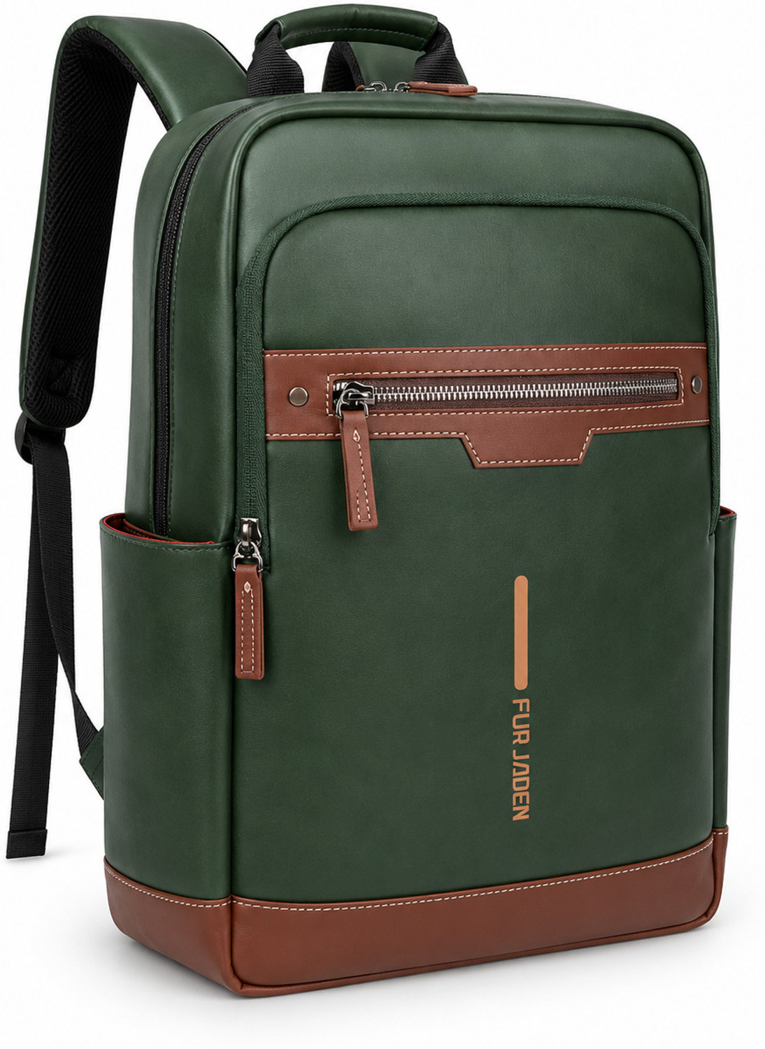 Image of FUR JADEN Vegan Leather Premium Bag with 15.6 Inch Laptop Compartment 25 L Laptop Backpack