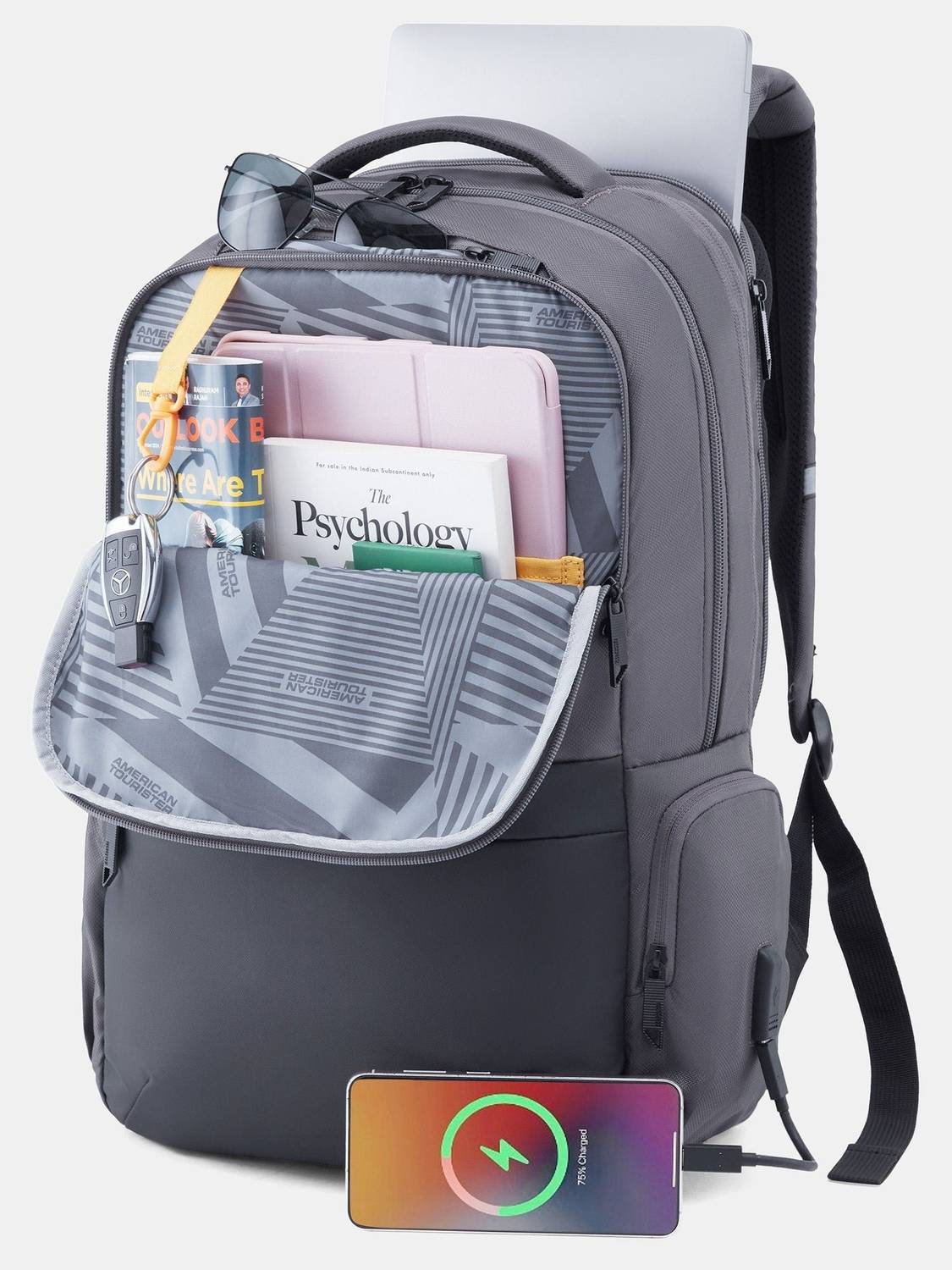 American Tourister Segno 4.0 Exp 33L Gray Backpack - Image 3