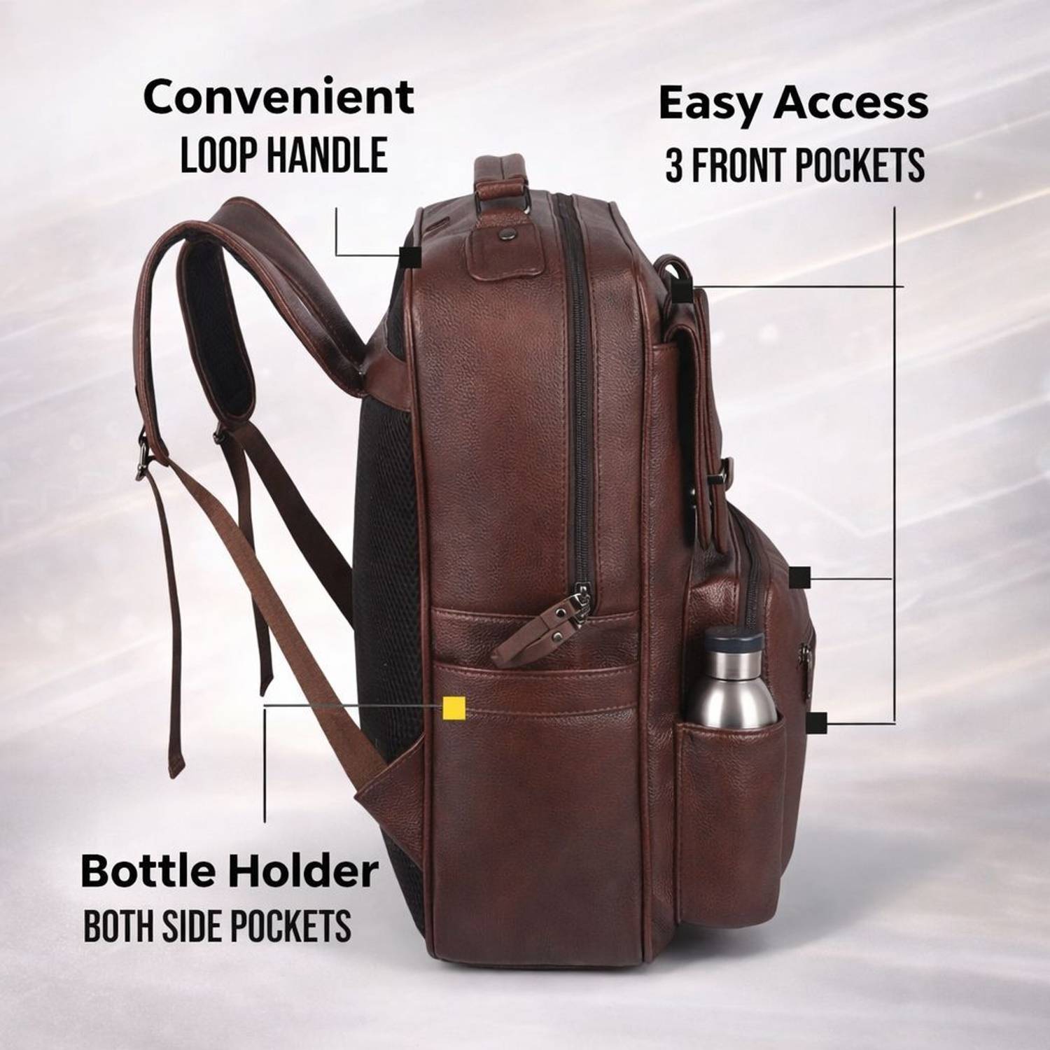 Bcode PrimePro 30L 15.6 Inch Brown Laptop Backpack - Image 4