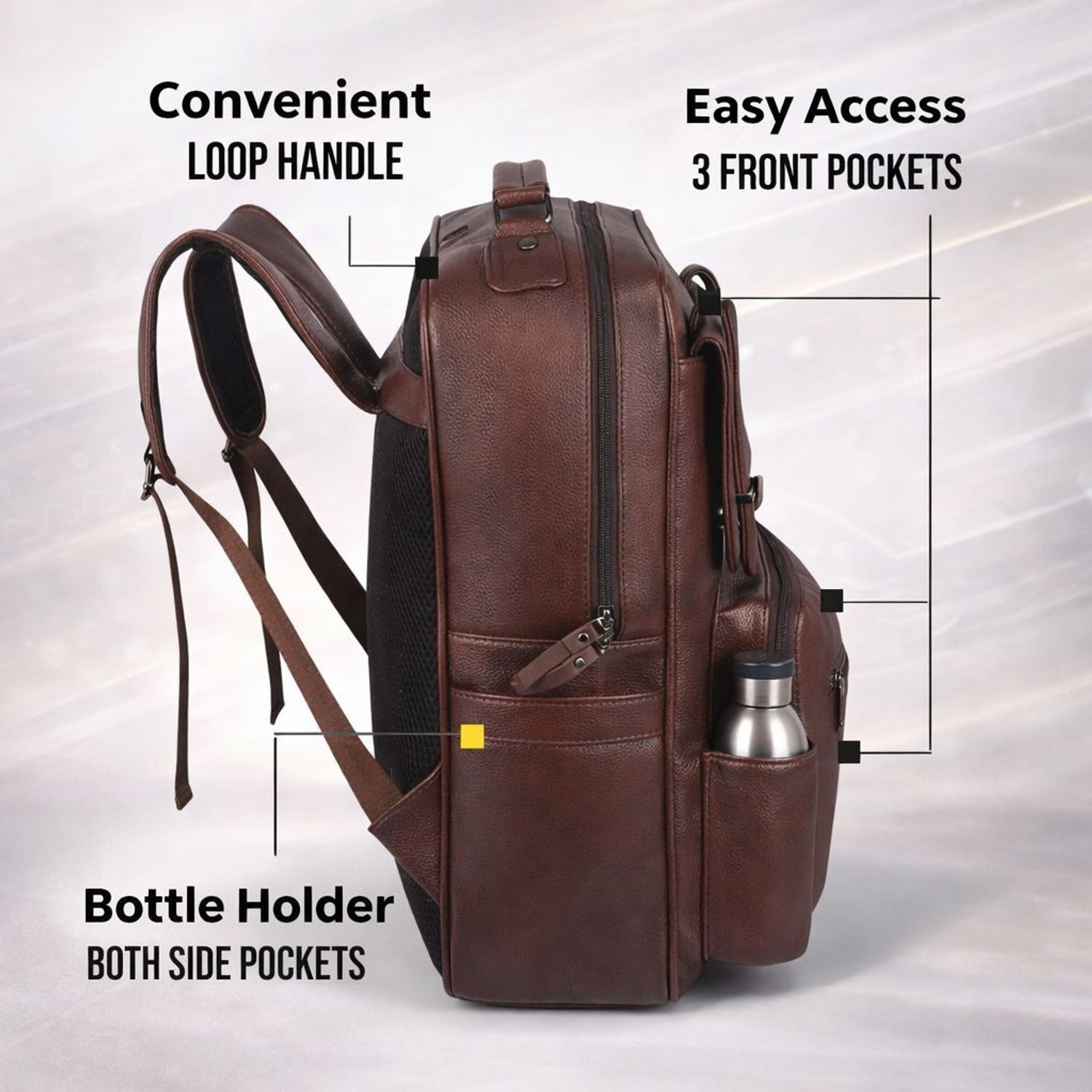 Image of Bcode PrimePro 30L 15.6 Inches Anti-Theft Office Laptop Backpack-Brown 30 L Laptop Backpack