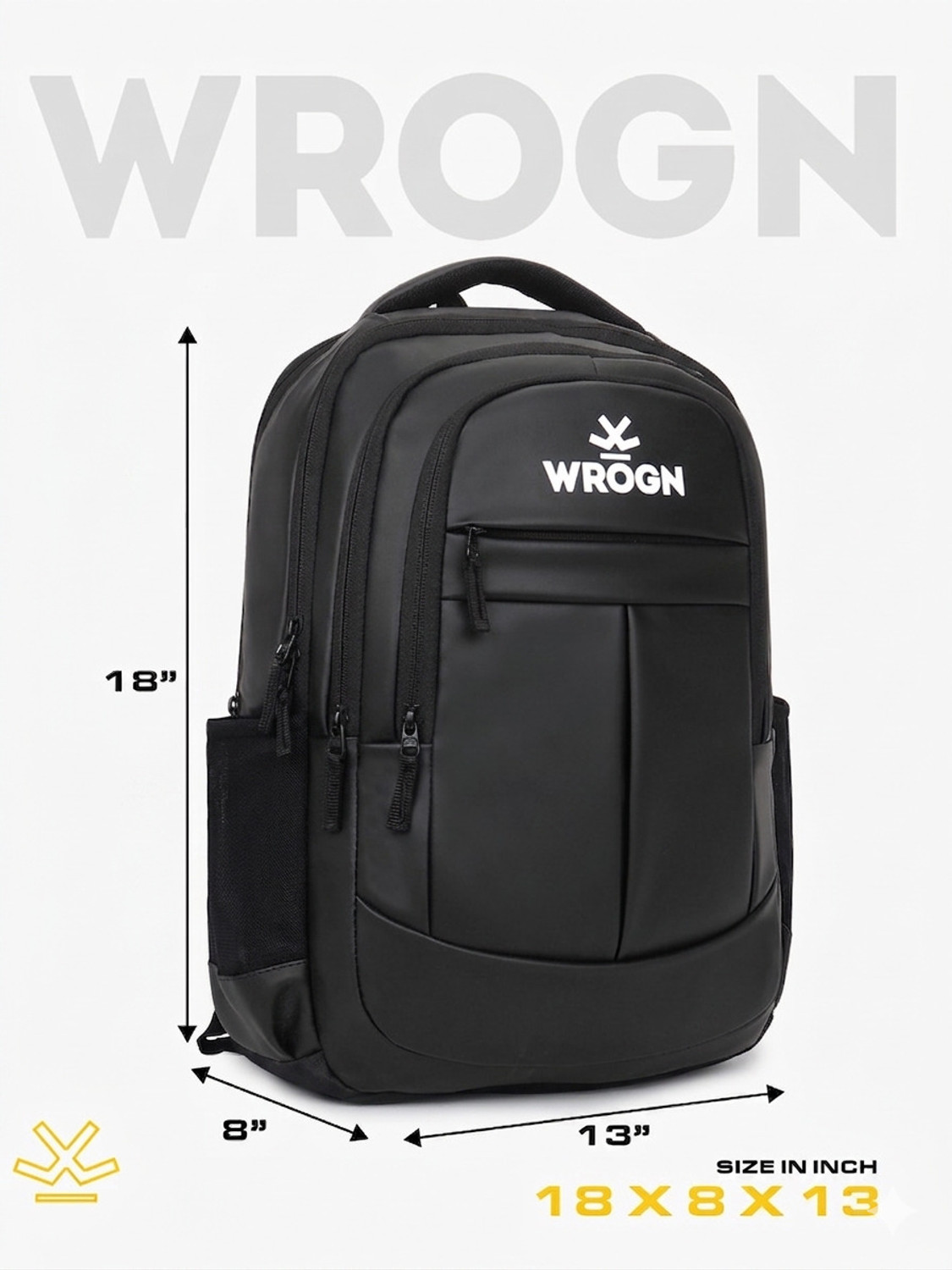 Image of WROGN Faux Leather Unisex School College Casual Office & Travel Bag with Trolley Strap 42 L Laptop Backpack