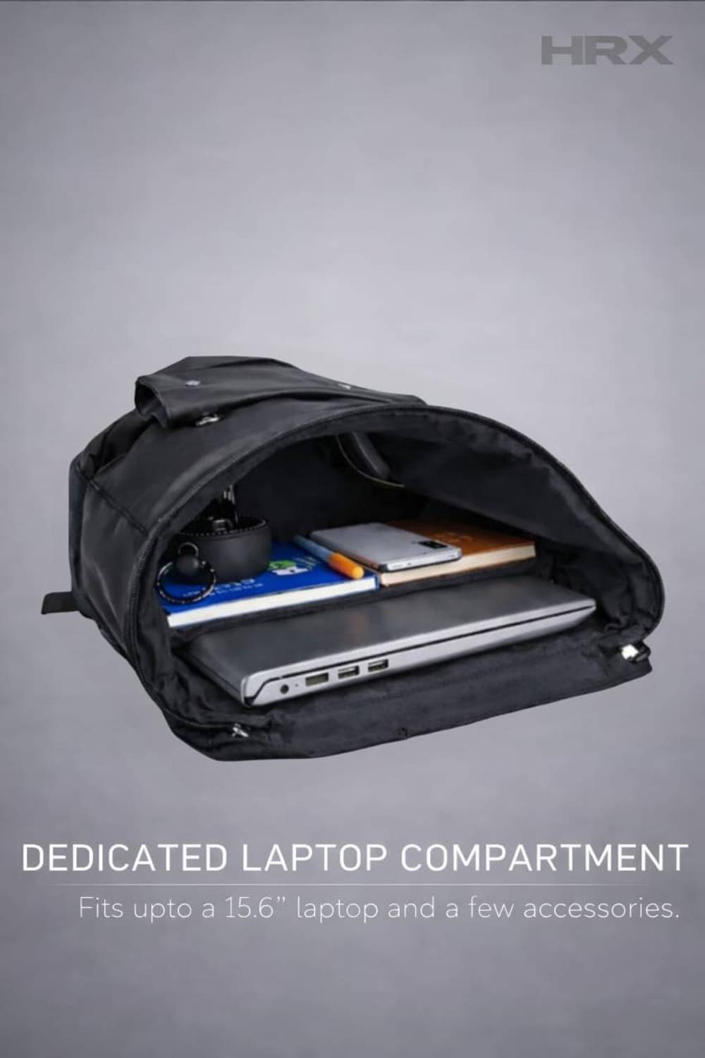 HRX by Hrithik Roshan Leather Anti-Theft 35L Laptop Backpack with USB - Image 5