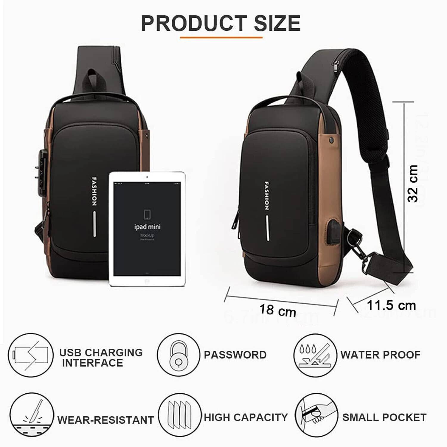 WEMOL Unisex Waterproof Anti-theft Backpack 6L - Image 2