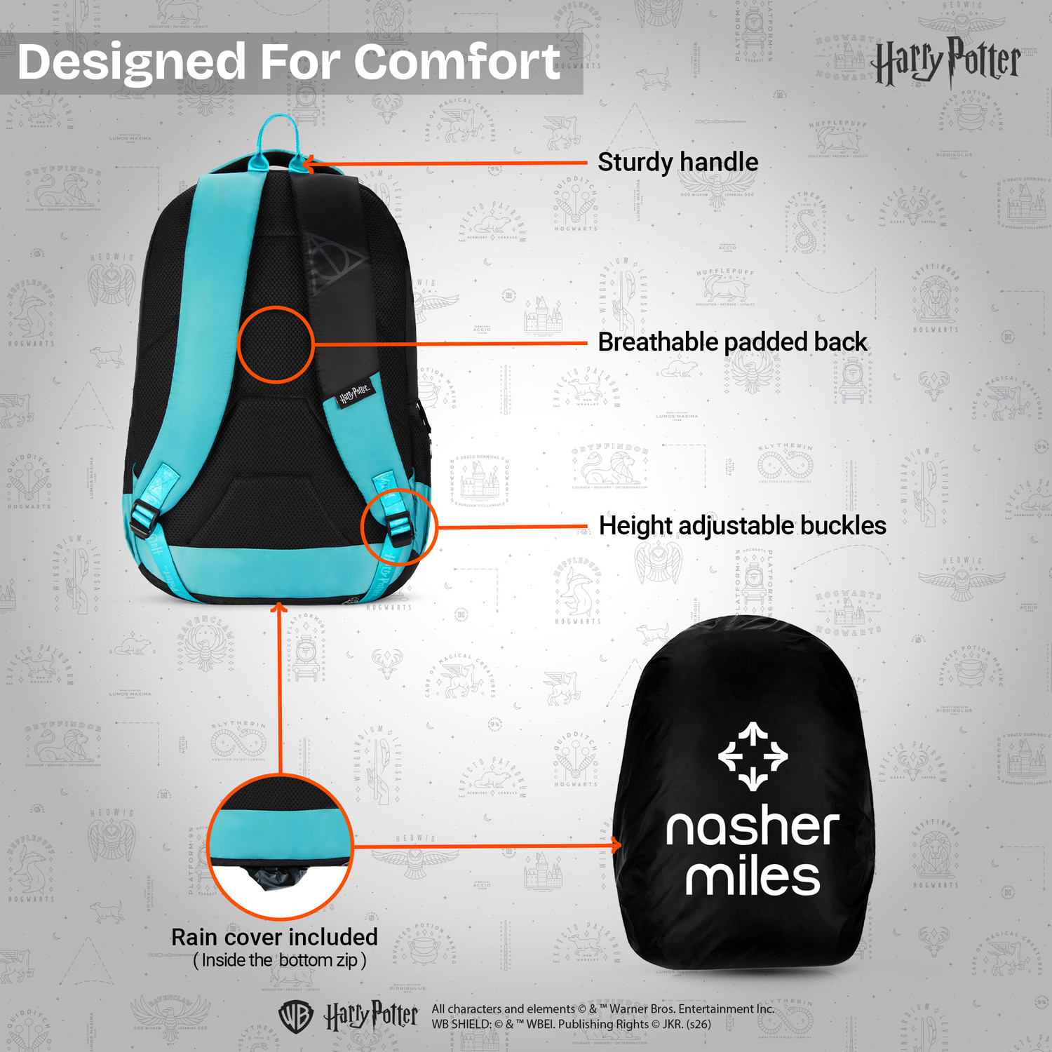 Image of NASHER MILES Harry Potter Deathly Hallows Laptop Backpack for Office College Travel 35 L Laptop Backpack