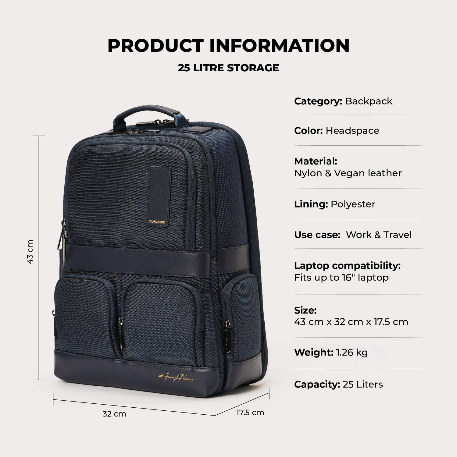 Image of Mokobara The Terra Work Backpack 25 L Laptop Backpack