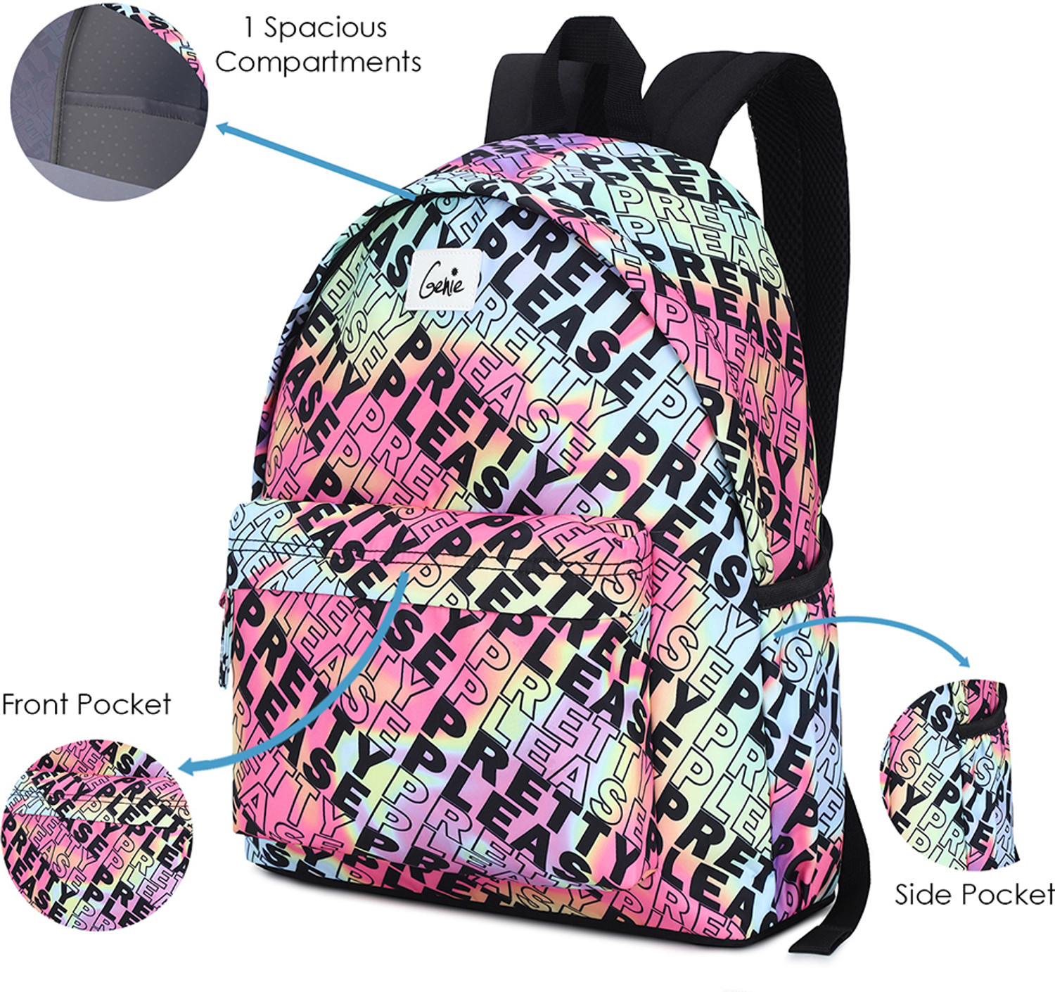 Image of Genie Pretty Laptop Backpacks for Women Stylish and Trendy College bags for girl 18 L Laptop Backpack