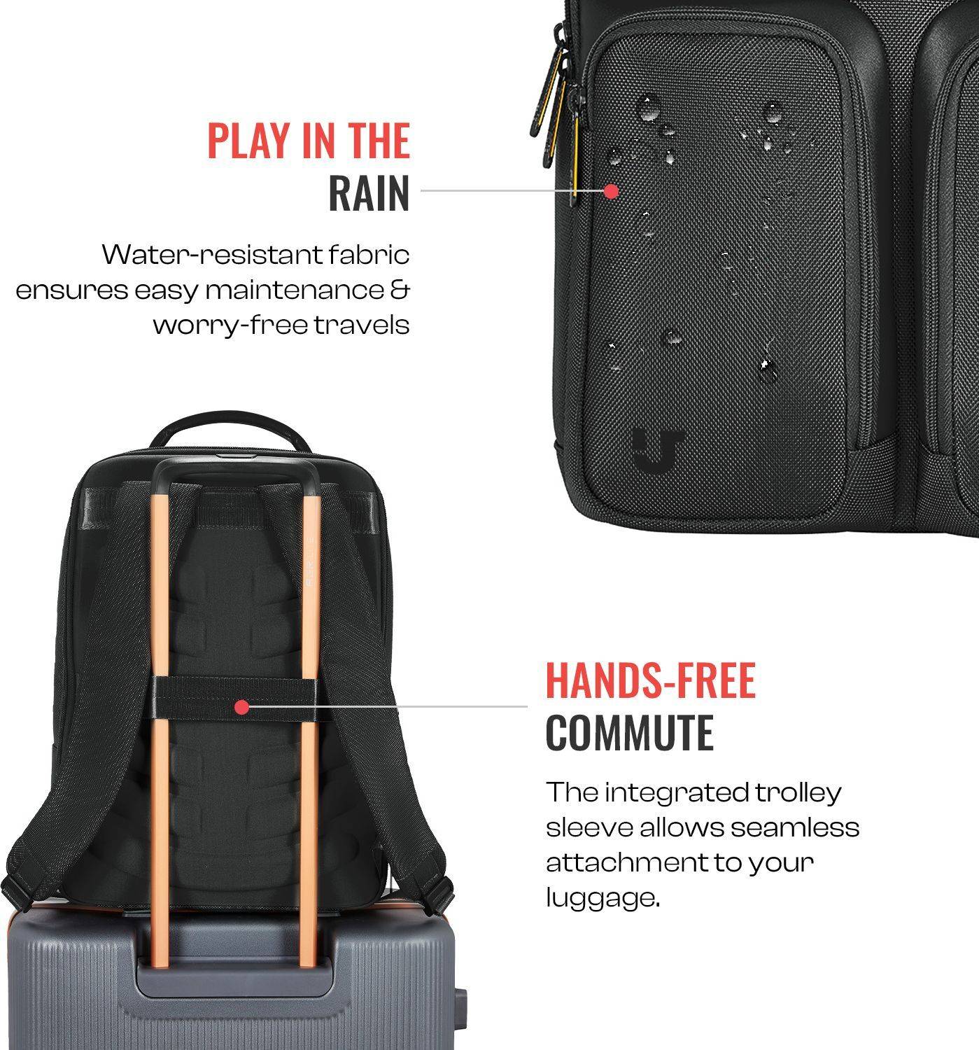 Urban Jungle Wayfarer Black Laptop Backpack 20L - Image 4