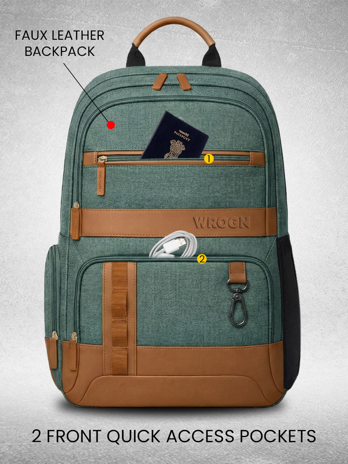 Image of WROGN Unisex Urban Heritage Pro Laptop Backpack with Anti Theft Pocket & Rain Cover 40 L Laptop Backpack