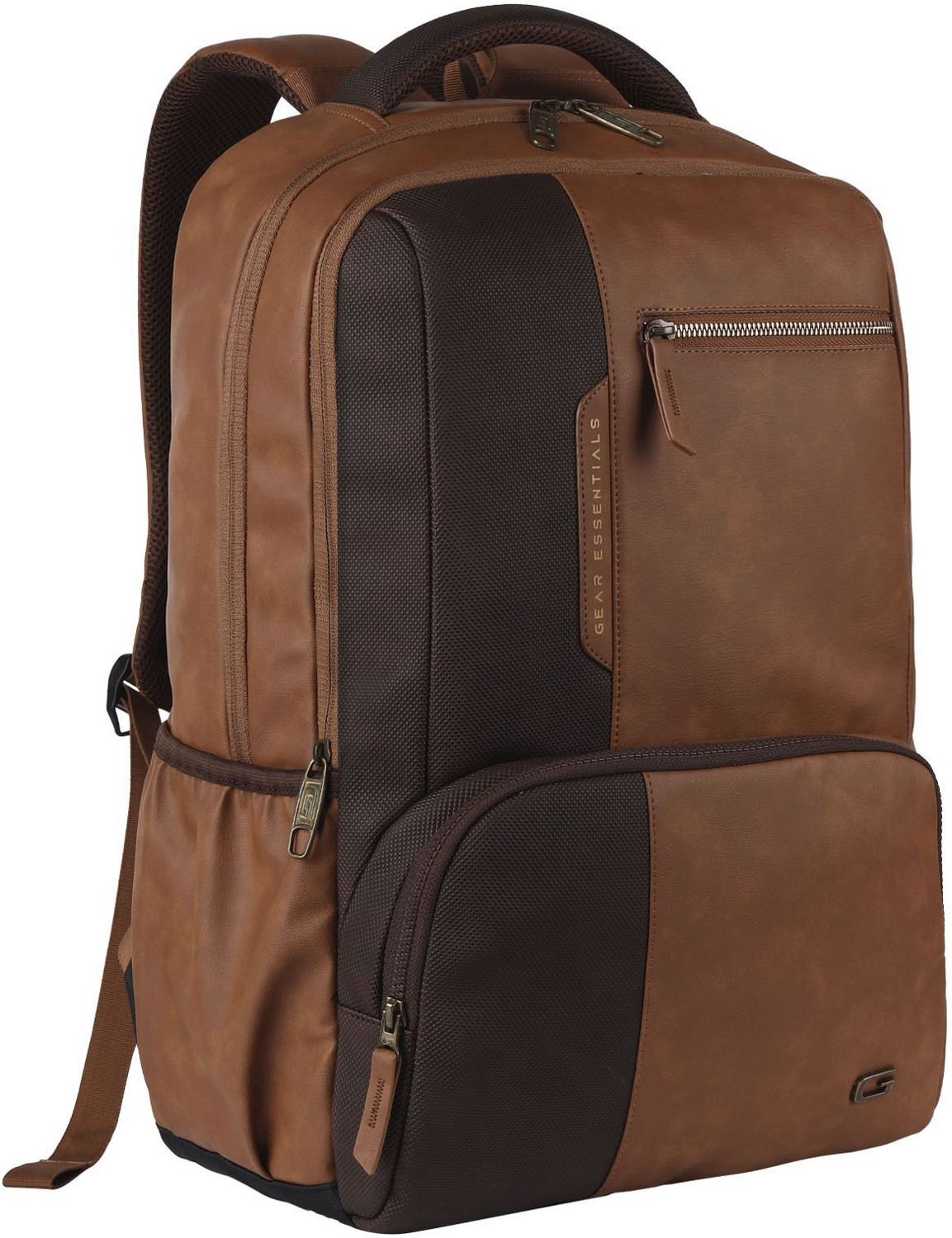 Image of Gear Large 31 L Laptop Backpack Vintage 2 Anti Theft Faux Leather (Tan)