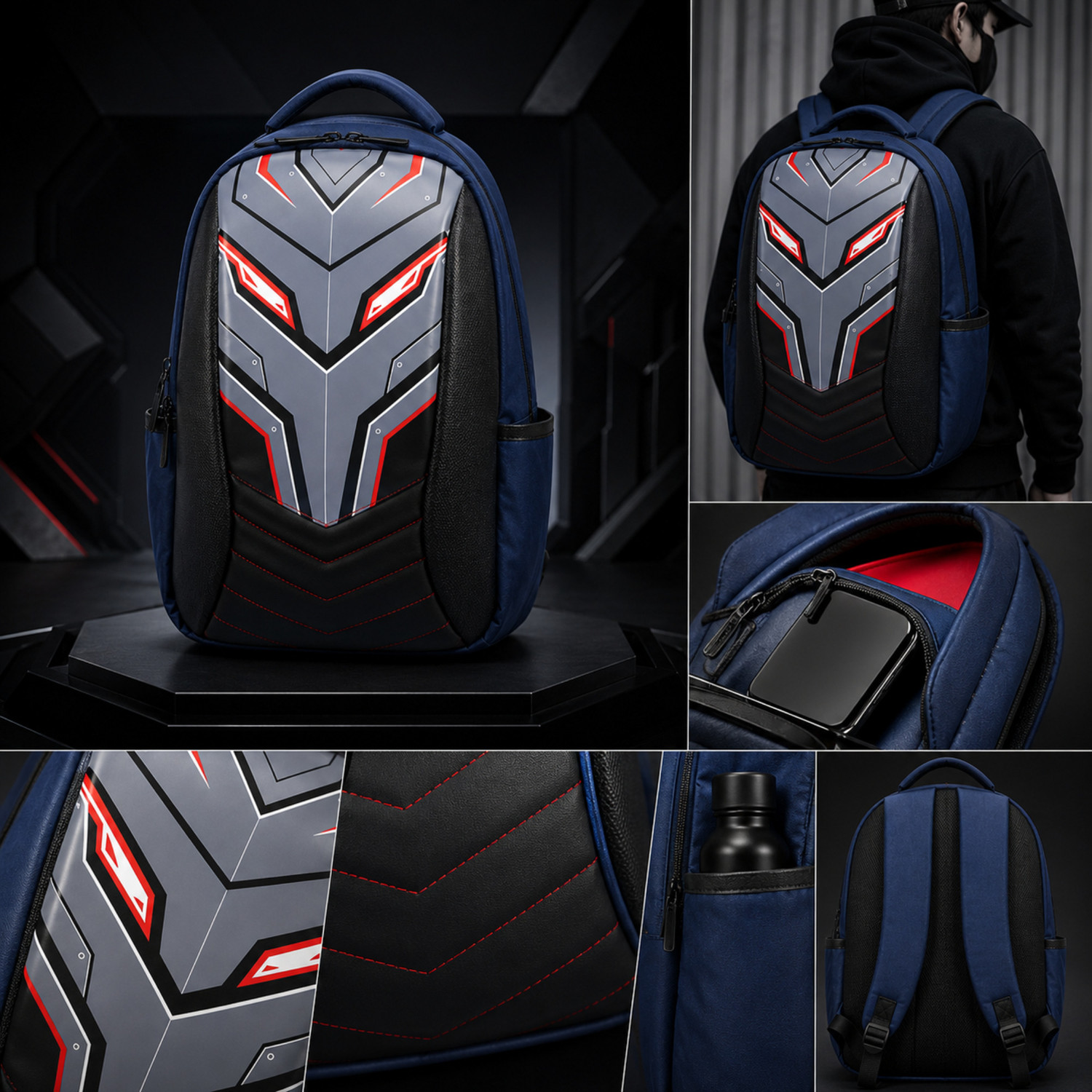 Image of THE GANGSTER 28L Laptop Backpack 15.6 Inch Large Capacity School College Bag Blue 28 L Laptop Backpack